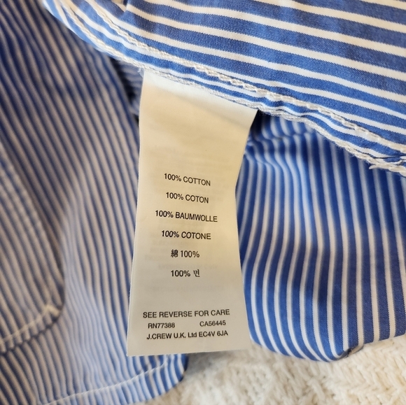 Women's Blue Striped Cotton J. Crew Blazer Size 4 - Picture 5 of 8